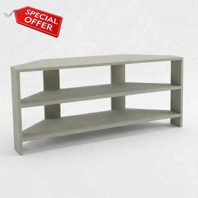 FWStyle Promo Sage Green Corner TV Unit Space Saving Media Stand with Shelving for Living Room Bedroom or Apartment H45 x W110 x D36cm