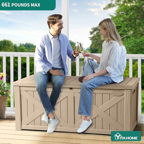 Resin Garden Storage Box for Patio Cushions