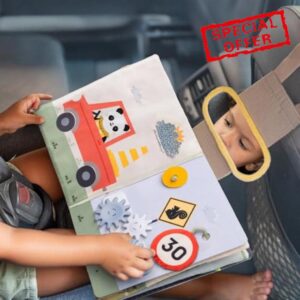 Taf Toys Ride Time Car Seat Busy Book for Toddlers. Montessori Quiet Activity Books Travel Toy with 15 Activities. Montessori Toys Busy Board for Baby. Travel Activity Car for Boy & Girls 12 months +