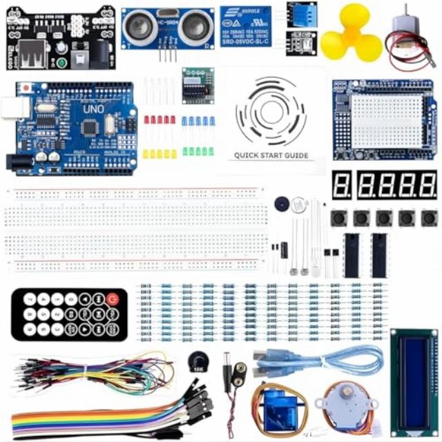 UNO R3 Super Starter Kit Compatible with Arduino IDE – 200+ Pieces Electronics & Programming Kit with Sensors