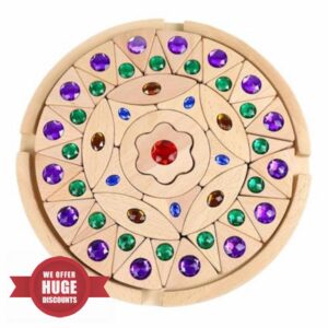 Gem Stacking Blocks | Wooden Gemstone Blocks Puzzle - Sparkling Gemstone Puzzle