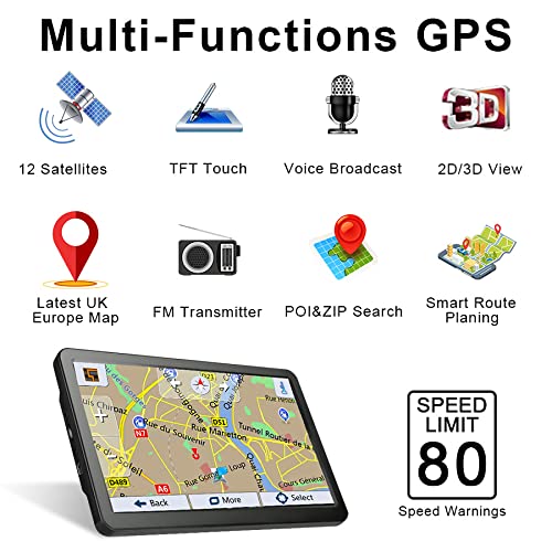 7 Inch HD Touchscreen Truck SatNav with Free Lifetime Maps Update