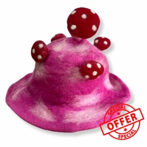 Felted Mushroom Hat - Shocking Pink