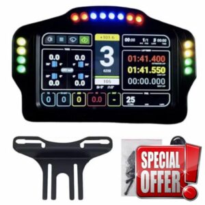 Benshuuk 5 inch Dashboard Touch Screen Gear Shifter for MOZA R3/R6/R9/R12; PC Multi-functional Instrument Speed Display For Logitech G29/G920/G923/RS50 Base Steering Wheel