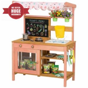 AIYAPLAY Kids Mud Kitchen with Canopy