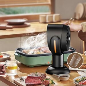 Portable Countertop Vent | Two Speed Exhaust Fan Retractable Air Purifier with Negative Ion Output for Indoor Cooking Barbecue Steam Odor Removal Daily Home Us