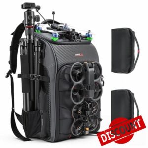 FPV Drone Backpack -40L Ultimate All-in-One Professional Travel Camera Case for FPV Racing Quadcopter/DJI Drone/Tripod/15.6" Laptop Combo with Waterproof Rain Cover & 2 Battery Tool Kit Bags