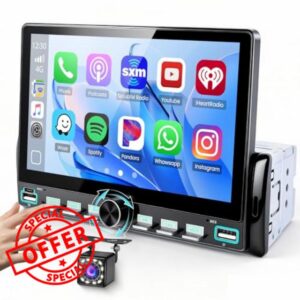 Hikity Single Din Car Stereo Wireless Carplay Android Auto Radio