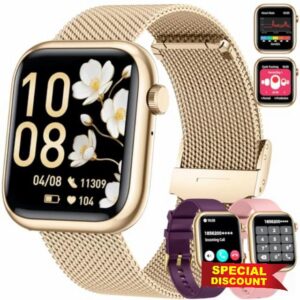 Women Smartwatch Fitness Tracker for Lady: 1.83'' Smart Watch for Women Answer Make Call with iP67 Heart Rate Sleep Monitor Steps Counter 120+ Sports Digital Wrist Watches 3 Straps for iPhone Android