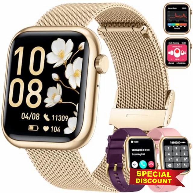 Women Smartwatch Fitness Tracker for Lady: 1.83'' Smart Watch for Women Answer Make Call with iP67 Heart Rate Sleep Monitor Steps Counter 120+ Sports Digital Wrist Watches 3 Straps for iPhone Android