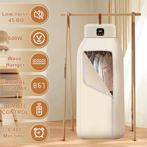 600W Mini Portable Heat Pump Dryer with 1-8-Hour Timer