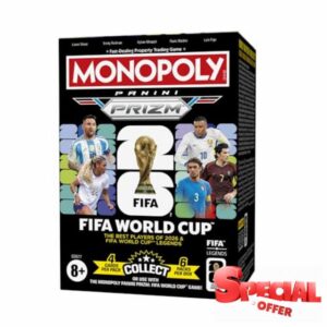 Monopoly Panini Prizm: FIFA World Cup Trading Cards Booster Box | Current Stars and FIFA WORLD CUP Legends | Presents for Football Fans