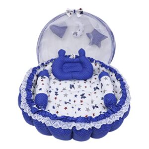 AD's Cuddle Baby Nest Pod – Newborn Baby Nest & Soft Padded Baby Lounger – Blue Butterfly