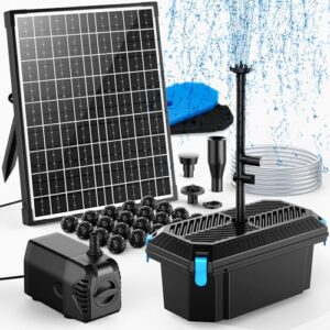 All-in-One Pond Filtration & Solar Fountain Kit for Small Outdoor Ponds