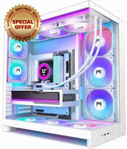 H2-RGB(2026) HYXN ATX PC Case – Pre-installed 8 PWM ARGB Fans (6X140mm and 2X120mm)
