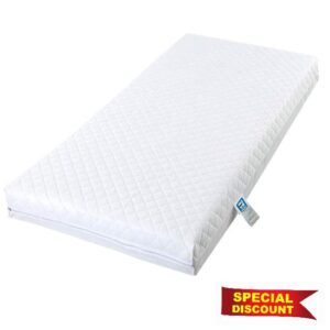 MOTHER LAND cot bed mattress 120x60 x10 cm is designed with supportive foam to provide stable comfort for babies