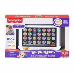 Fisher-Price Toddler Learning Toy Laugh & Learn Smart Stages Tablet Pretend Computer with Music & Lights for Ages 1+ Years