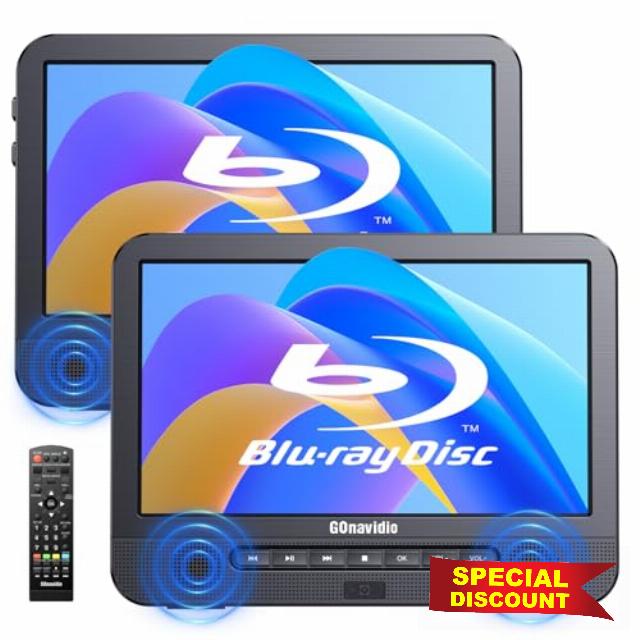 10.1 inch Portable Blu Ray Player for Car with Rechargeable Battery