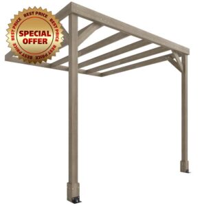 Outsunny 2.4 x 2.4m Lean-To Wooden Pergola Kit