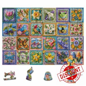 Wentworth Wooden Puzzles Springtime Crochet - 250 Pcs Adult Jigsaw Puzzle