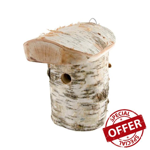 CJ Wildlife Bird Box for Gardens – Bird Nesting Box – Stockholm 28mm Entrance Hole – Birch Wood Nest Box for Small Garden Birds