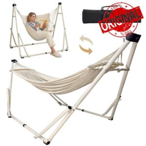 Double Hammock & Hanging Chair with Foldable Stand