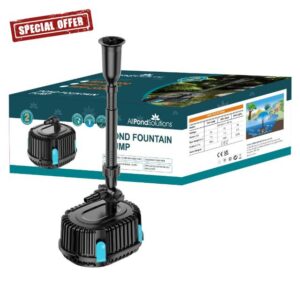 AllPondSolutions PPF-1000 Pond Pump Submersible with Fountain Attachment for Outdoor Garden – Adjustable Flow 1000 Litre/Hour Flow Rate