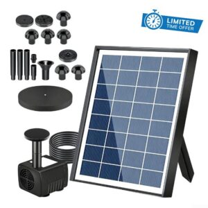 Outdoor Solar Fountain Pump With 2.5m Max Lift And 1000L/H Flow Rate Designed For Garden Ponds And Bird Baths