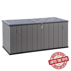 Panana Plastic Shed Garden Storage With Floor Lockable Outdoor Storage House Tool Shed Box