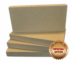 TheStove Wizard Fire BBQ Bricks Premium Clay Material High Density Low Thermal Conductivity For BBQ's Pizza Oven Bases Walls Firebricks Up to 1300 degree Celsius 10 Bricks