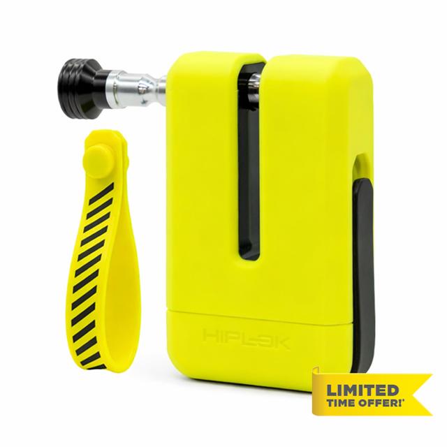 Hiplok MD1000 Anti Angle Grinder Motorcycle Disc Lock Diamond (Neon Yellow)