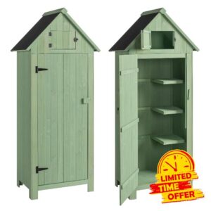 Wooden Garden Shed with Single Door and Slope Roof