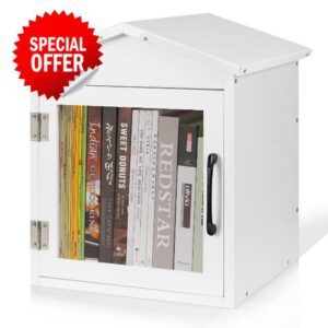 Outdoor Library Outdoor Book Box Storage Small Wooden Cabinet Little Literature Box for Neighborhoods Community and Schools Sharing Books