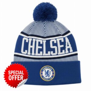 Icon Sports Officially Licensed Chelsea FC Adult Pom Pom Winter Beanie Hat – 100% Acrylic Knit Cap for Men and Women