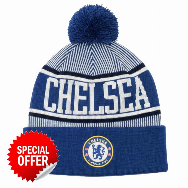 Icon Sports Officially Licensed Chelsea FC Adult Pom Pom Winter Beanie Hat – 100% Acrylic Knit Cap for Men and Women