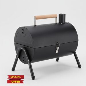 iBest UK Portable BBQ Grill Charcoal | Foldable with Dual Cooking Zones | Outdoor Barbecue Stable Stand Rack | Garden & Patio Cooking