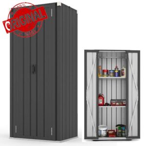 YODOLLA Tall Outdoor Garden Storage Cabinet with 3 Adjustable Shelves