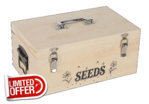 Wood Seed Storage Organizer Box with Lid