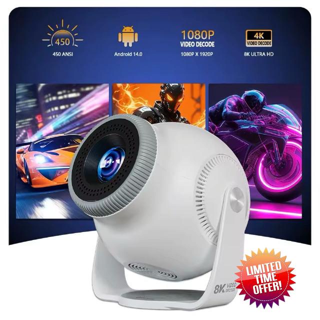 Mini Projector 4K and 1080P Support