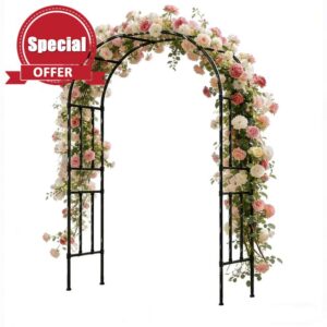 Garden Arch 243 cm Tall – Strong Metal Garden Arch for Climbing Plants