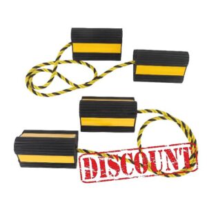 Wheel Chocks Heavy Duty Rubber Wheel Blocks Anti Slip Tire Stopper Blocks with Rope and Reflective Strips for Trailers Camping Vehicle Truck
