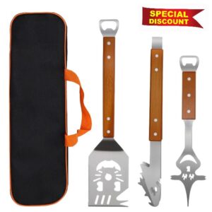 3 Pcs Multifunction Barbecue Tool Set for Men Gift Birthday with Grill Spatula
