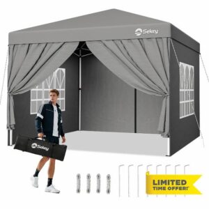 Sekey Pop Up Gazebo with Sides 3m x 3m