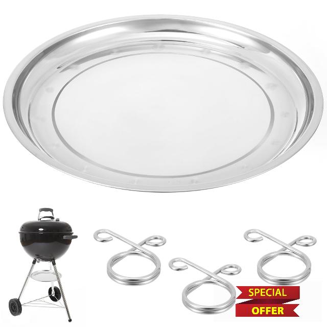 13.4" Diameter Charcoal Grill Ash Catcher Pan Compatible with Weber 22" Kettle Grills