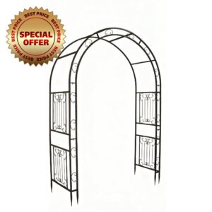 Metal Garden Arch with Scrollwork 94.5" H x 64.9" W