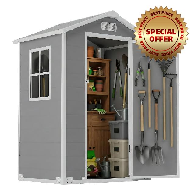 Larbanke 4×3FT Plastic Outdoor Shed