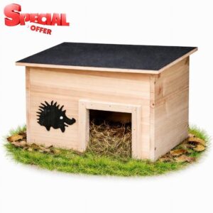 Wooden Hedgehog House Outdoor Shelter – Weatherproof Wildlife Nest Box for Garden