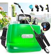 Battery Powered Sprayer 8L, 4400Ah/7.4V Electric Sprayer with Rechargeable Handle, 3 Spray Force,...