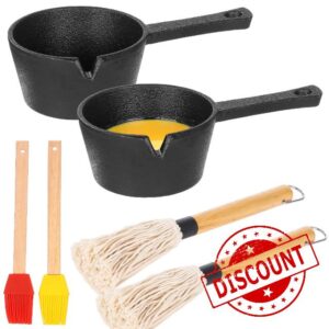 2 Pcs Cast Iron Basting Pot Set