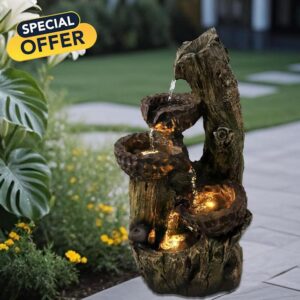 5-Tier water Fountain Outdoor Garden with LED Lights